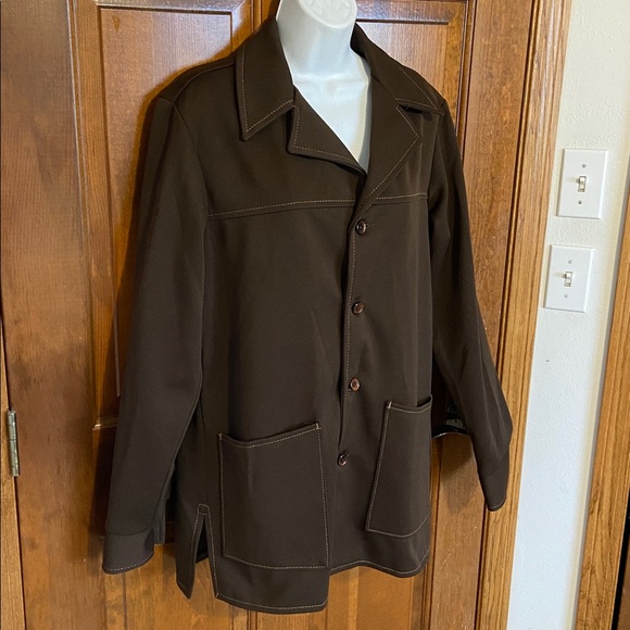 Vintage 70’s Time Out by Farah polyester leisure blazer jacket Western-style USA - Picture 3 of 10